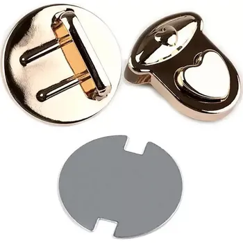 Kabelka Sada zapínání na kabelku 30x32 mm srdce Růžové zlato (Sada zapínání na kabelku 30x32 mm srdce)