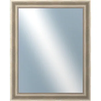 Zrcadlo DANTIK - Zarámované zrcadlo - rozměr s rámem cca 80x100 cm z lišty KŘÍDLO velké stříbrné patina (2773)