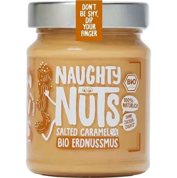 Naughty Nuts Bio Arašídové máslo s kešu a se slaným karamelem, 250g