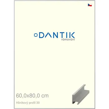 Rám na obraz DANTIK rámeček 60x80 | ALU profil 6030 Stříbrná matná (Plexi Čiré) (Vyrobeno s láskou u nás v DANTIKU)