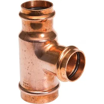 Vodovodní potrubí Cu Press lisovací T-kus redukovaný 22 x 15 x 18