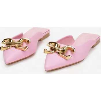 Dámské pantofle Extravagantní růžové pantofle s řetězem 2383, VELIKOST 36