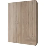 Šatní skříň SEBA 3 dub sonoma klasický