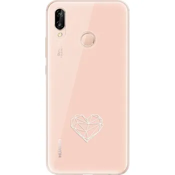 Odolné silikonové pouzdro iSaprio - čiré - Digital Love - Huawei P20 Lite