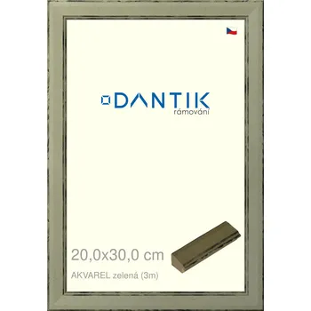 Rám na obraz DANTIK rámeček 20x30 | AKVAREL zelená (Sklo Čiré) (Vyrobeno s láskou u nás v DANTIKU)