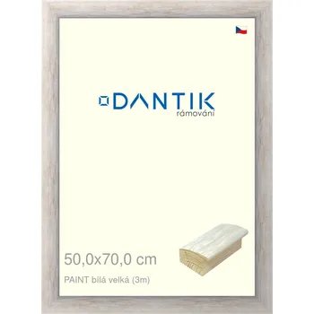 Rám na obraz DANTIK rámeček 50x70 | PAINT bílá velká (Plexi Čiré) (Vyrobeno s láskou u nás v DANTIKU)