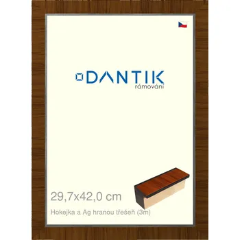 Rám na obraz DANTIK rámeček 29,7x42 | Hokejka a Ag hranou třešeň (Plexi Čiré) (Vyrobeno s láskou u nás v DANTIKU)