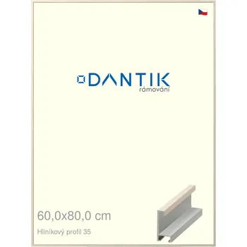 Rám na obraz DANTIK rámeček 60x80 | ALU profil 6035 Dýha slonová kost (Plexi Čiré) (Vyrobeno s láskou u nás v DANTIKU)