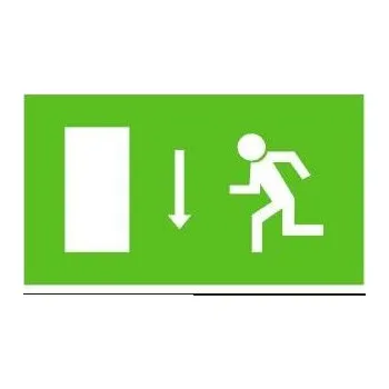 Značení Únikový východ - šipka dolů 210x123mm - samolepka