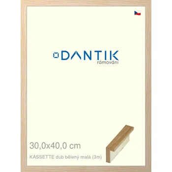 Rám na obraz DANTIK rámeček 30x40 | KASSETTE dub bělený malá (Plexi Čiré) (Vyrobeno s láskou u nás v DANTIKU)