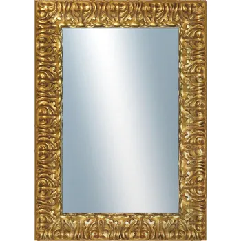 Zrcadlo DANTIK - Zarámované zrcadlo - rozměr s rámem cca 50x70 cm z lišty ZVRATNÁ zdobná zlatá (2888)