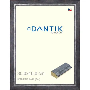 Rám na obraz DANTIK rámeček 30x40 | IVANETE šedá (Plexi Čiré) (Vyrobeno s láskou u nás v DANTIKU)