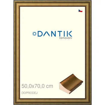 Rám na obraz DANTIK rámeček 50x70 | Doprodej | METAL AU prohlá velká (Plexi Čiré) (Vyrobeno s láskou u nás v DANTIKU)