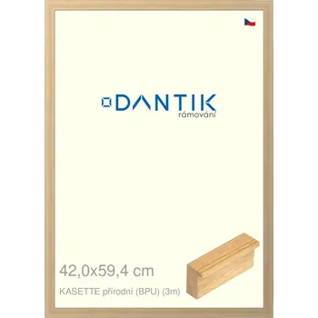 Rám na obraz DANTIK rámeček 42x59,4 | KASSETTE přírodní (BPU) (Plexi Čiré) (Vyrobeno s láskou u nás v DANTIKU)