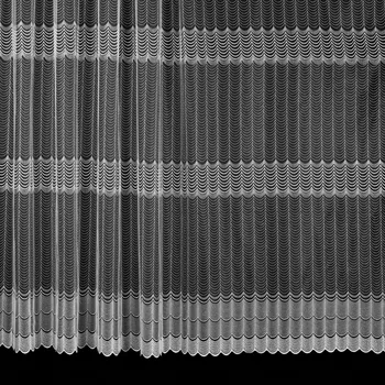 Záclona Tylová záclona 1291, vyšívané obloučky, s bordurou, bílá, výška 130cm ( v metráži)