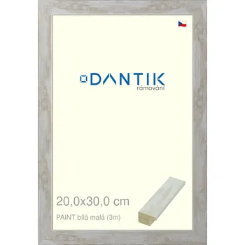 Rám na obraz DANTIK rámeček 20x30 | PAINT bílá malá (Sklo Čiré) (Vyrobeno s láskou u nás v DANTIKU)