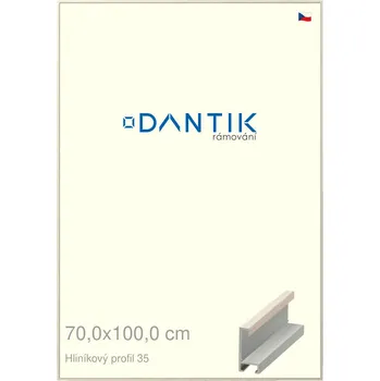 Rám na obraz DANTIK rámeček 70x100 | ALU profil 6035 Dýha slonová kost (Plexi Čiré) (Vyrobeno s láskou u nás v DANTIKU)