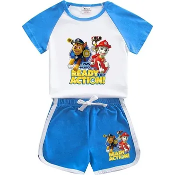 Tlapková Patrola - souprava kraťasy + triko (B) Barva: modrá ( 0366-4), Velikost: 150 (9-10 let)