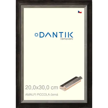 Rám na obraz DANTIK rámeček 20x30 | AMALFI piccola černá (Sklo Čiré) (Vyrobeno s láskou u nás v DANTIKU)