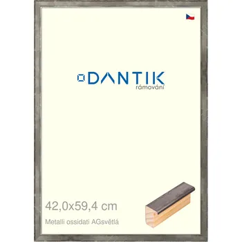 Rám na obraz DANTIK rámeček 42x59,4 | Metalli oidati AGsvětlá (Plexi Čiré) (Vyrobeno s láskou u nás v DANTIKU)