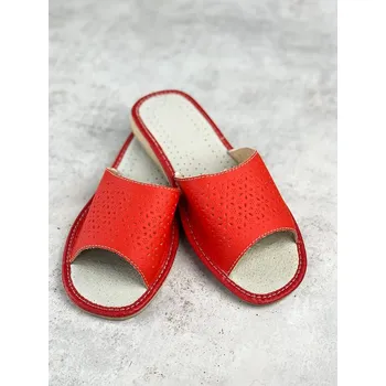 Dámské pantofle Dámské otevřené papuče červené model 74, VELIKOST 37