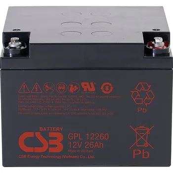 Záložní baterie Akumulátor CSB 12V, 26Ah (GPL12260 I)
