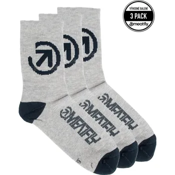Dámské ponožky Unisex ponožky Meatfly Long Triple Pack Bike šedá L
