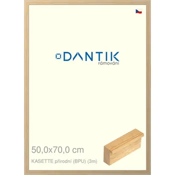 Rám na obraz DANTIK rámeček 50x70 | KASSETTE přírodní (BPU) (Plexi Čiré) (Vyrobeno s láskou u nás v DANTIKU)