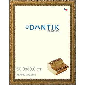Rám na obraz DANTIK rámeček 60x80 | KLASIK zlatá (Plexi Čiré) (Vyrobeno s láskou u nás v DANTIKU)