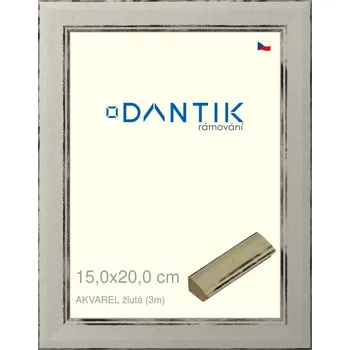 Rám na obraz DANTIK rámeček 15x20 | AKVAREL žlutá (Sklo Čiré) (Vyrobeno s láskou u nás v DANTIKU)