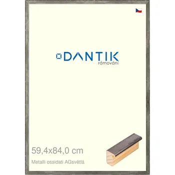Rám na obraz DANTIK rámeček 59,4x84 | Metalli oidati AGsvětlá (Plexi Čiré) (Vyrobeno s láskou u nás v DANTIKU)
