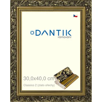 Rám na obraz DANTIK rámeček 30x40 | Claico 2 (zlato ořechy) (Plexi Čiré) (Vyrobeno s láskou u nás v DANTIKU)