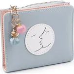 Charm Dámská/dívčí kompaktní peněženka 10x12 cm rozkládací modrošedá Polibek