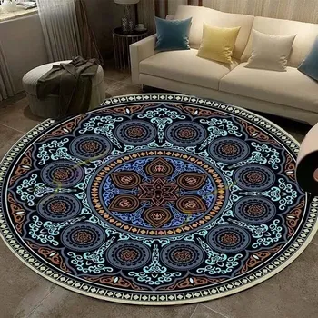 Koberec Vintage mandala kulatý koberec do obýváku - 5,160 cm x 160 cm