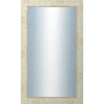 Zrcadlo DANTIK - Zarámované zrcadlo - rozměr s rámem cca 60x100 cm z lišty PRAHA bílá (2930)