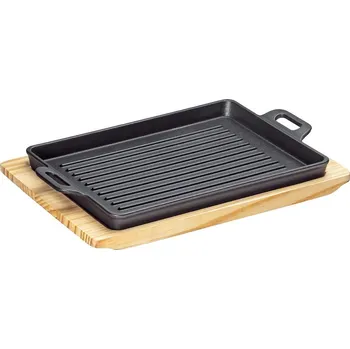 Pánev Küchenprofi BBQ Grilovací/servírovací pánev s prkénkem 32x22x3,5 cm