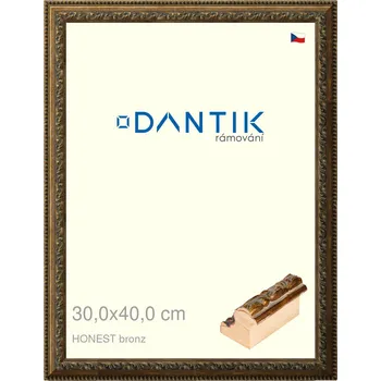 Rám na obraz DANTIK rámeček 30x40 | HONEST malá vysoká bronz (Plexi Čiré) (Vyrobeno s láskou u nás v DANTIKU)