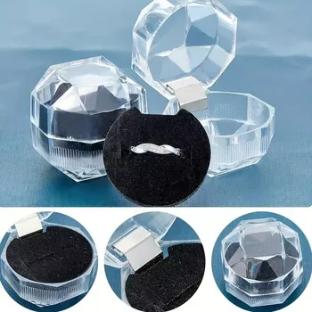 Dárková krabička Krabička na šperky - průhledný plast (růhledná/černá)