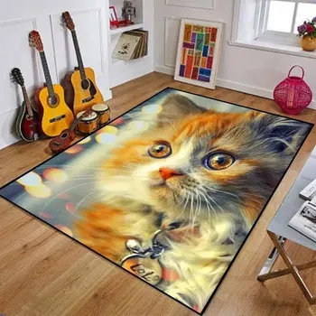 Koberec Protiskluzový koberec do dětského pokoje | styl kočka - 4,60 x 90 cm 24 x 36 palců