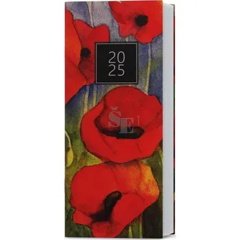 Diář Diář měsíční kapesní Božka kraft Máky průhledný obal BMB2-1 2025