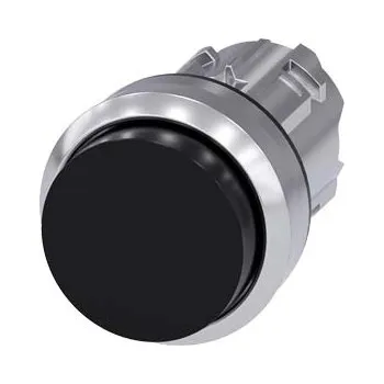 Stykač SIEMENS Tlačítko, 22 mm, kulaté, kov, s vysokým leskem, černá barva, knoflík stiskací 3SU1050-0BB10-0AA0