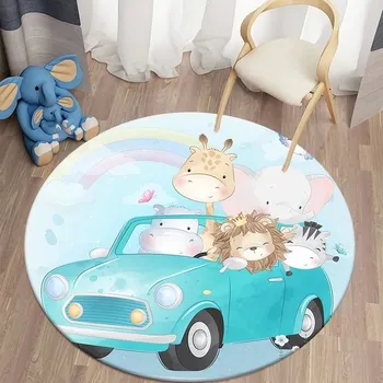 Koberec Kulatý dětský koberec se žirafou - 2,150 cm x 150 cm