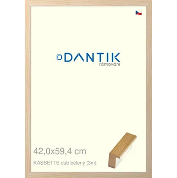 Rám na obraz DANTIK rámeček 42x59,4 | KASSETTE dub bělený (Plexi Čiré) (Vyrobeno s láskou u nás v DANTIKU)