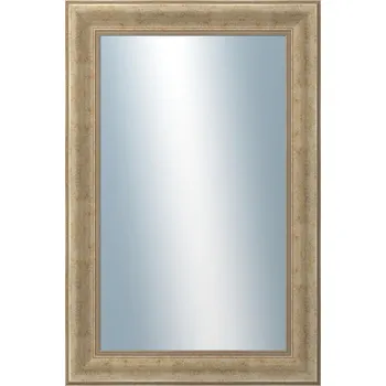 Zrcadlo DANTIK - Zarámované zrcadlo - rozměr s rámem cca 40x60 cm z lišty KŘÍDLO malé stříbrné patina (2775)