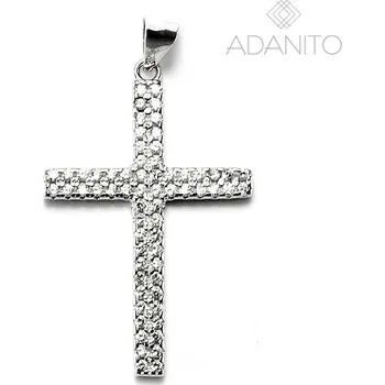 Přívěsek Stříbrný přívěsek křížek se zirkony