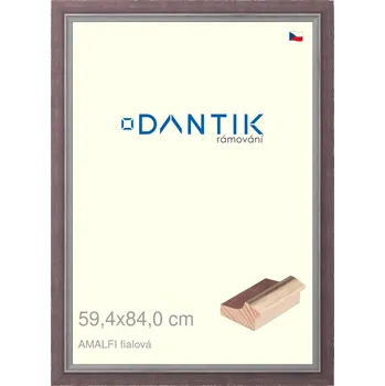 Rám na obraz DANTIK rámeček 59,4x84 | AMALFI fialová (Plexi Čiré) (Vyrobeno s láskou u nás v DANTIKU)