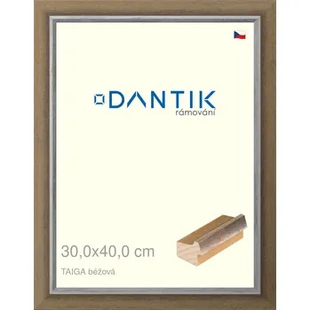 Rám na obraz DANTIK rámeček 30x40 | TAIGA béžová (Plexi Čiré) (Vyrobeno s láskou u nás v DANTIKU)