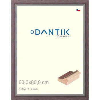 Rám na obraz DANTIK rámeček 60x80 | AMALFI fialová (Plexi Čiré) (Vyrobeno s láskou u nás v DANTIKU)
