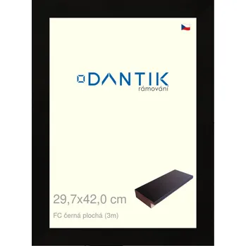 Rám na obraz DANTIK rámeček 29,7x42 | FC černá plochá (Plexi Čiré) (Vyrobeno s láskou u nás v DANTIKU)