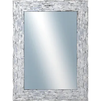 Zrcadlo DANTIK - Zarámované zrcadlo - rozměr s rámem cca 60x80 cm z lišty Travertino stříbrné (2893)